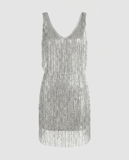 Women's Glamorous Fringe Mini Dress