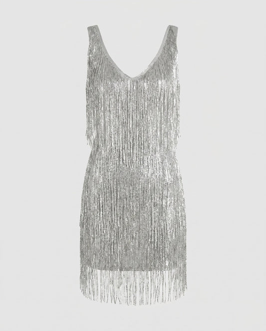 Women's Glamorous Fringe Mini Dress