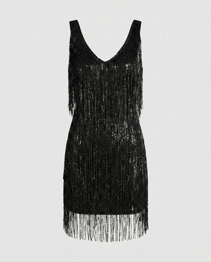 Women's Glamorous Fringe Mini Dress
