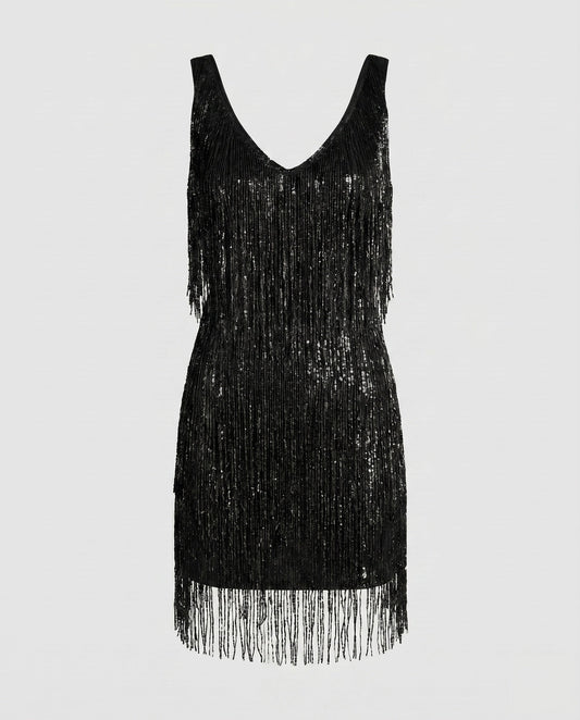 Women's Glamorous Fringe Mini Dress