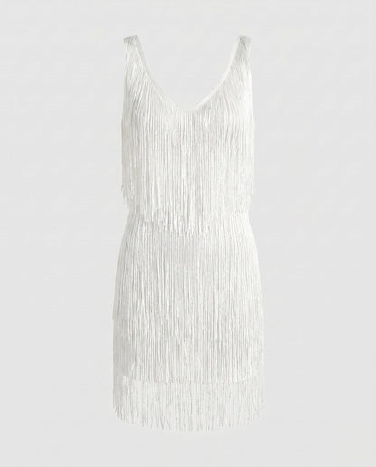 Women's Glamorous Fringe Mini Dress