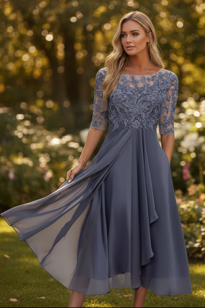Women's High-Waist Flared Midi Dress