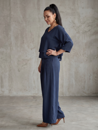 Women's Layered Wide-Leg Set