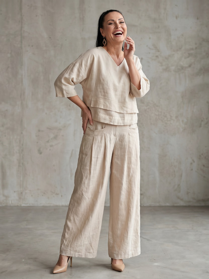 Women's Layered Wide-Leg Set
