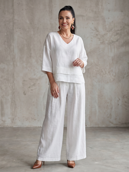 Women's Layered Wide-Leg Set