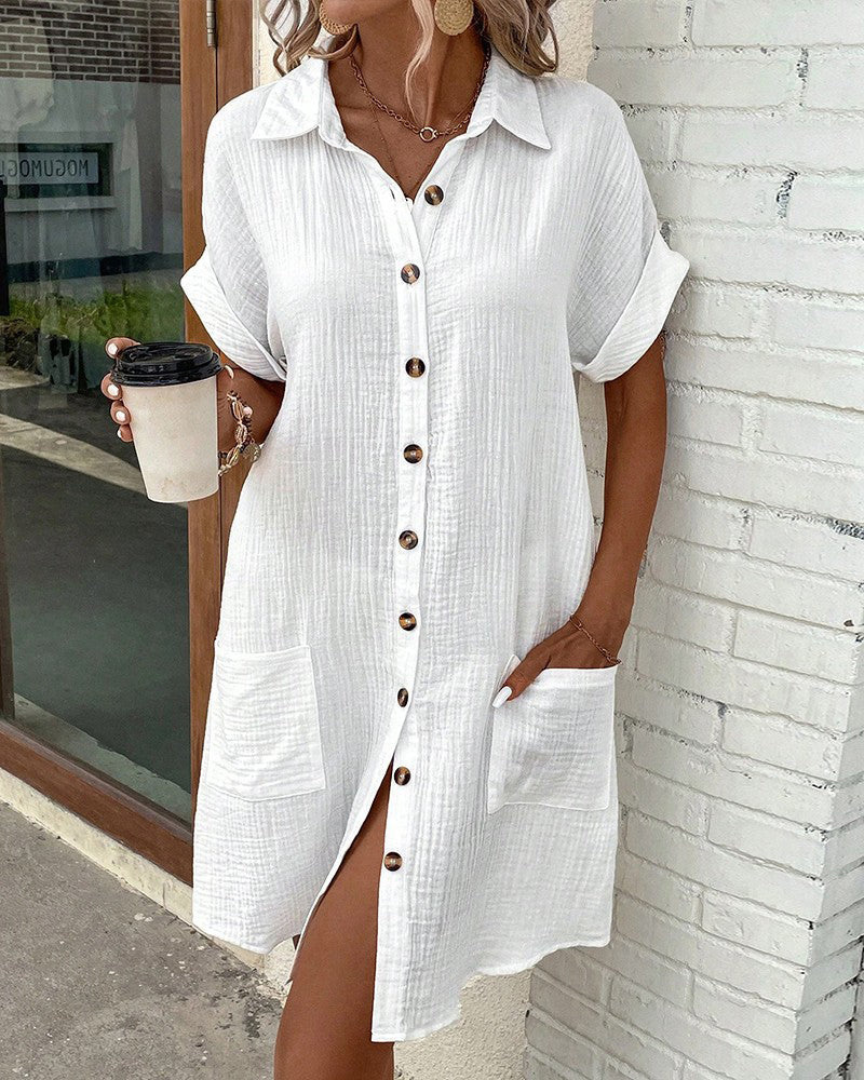 Women's Lightweight Breathable Shirt Dress for the Office