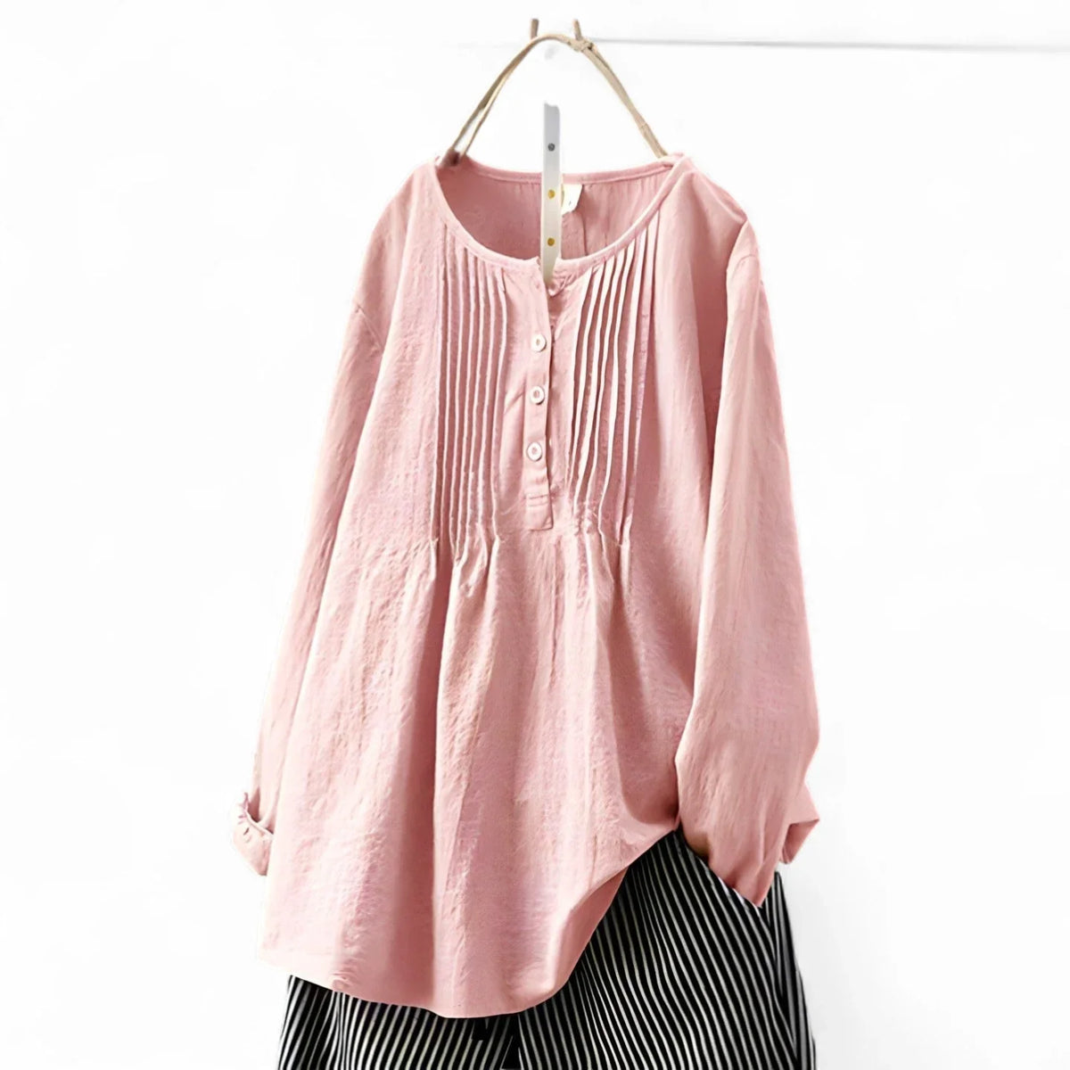 Women's Loose Handmade Blouse in Natural Fabrics