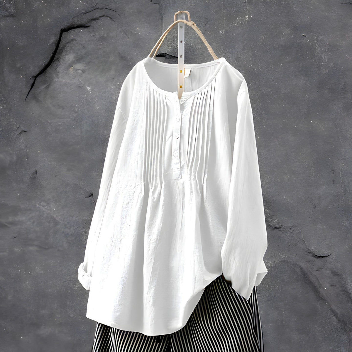 Women's Loose Handmade Blouse in Natural Fabrics