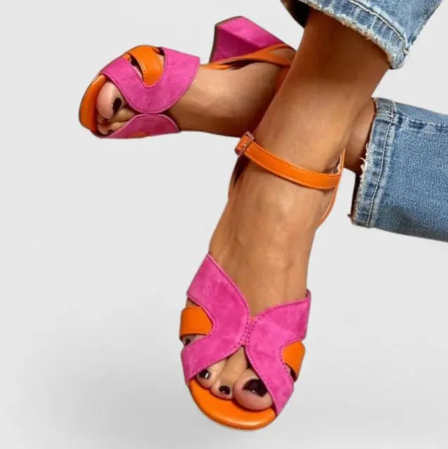 Women's Orthopedic Block Heel Ankle Strap Sandals