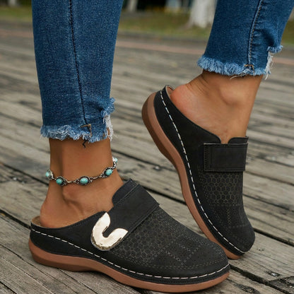 Women's Orthopedic Hook-and-Loop Slip-On Mule Slippers