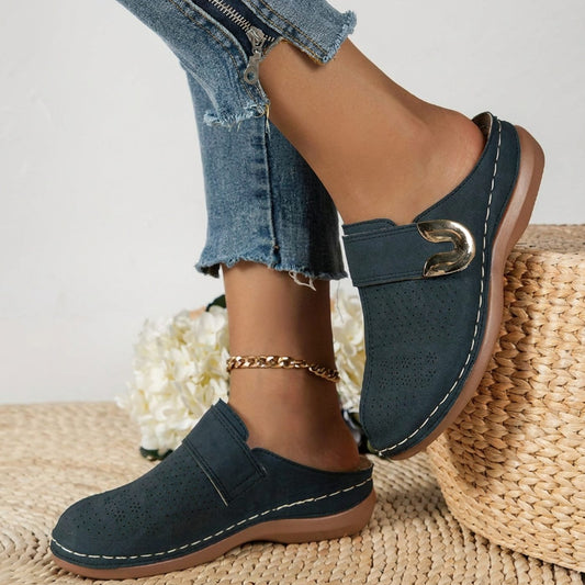 Women's Orthopedic Hook-and-Loop Slip-On Mule Slippers