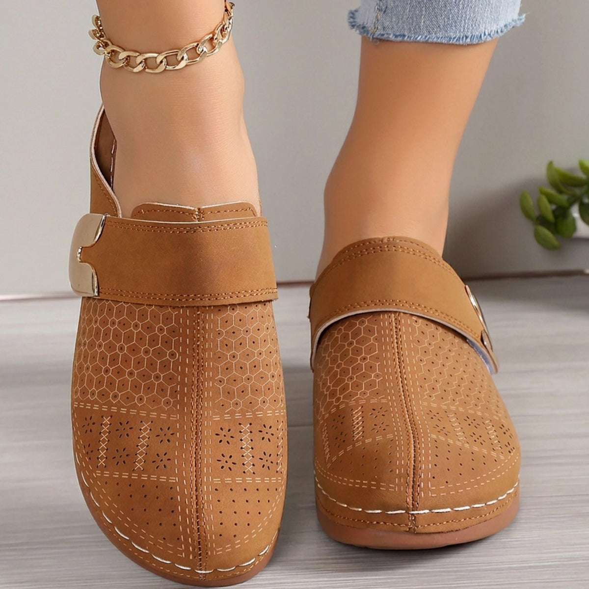 Women's Orthopedic Hook-and-Loop Slip-On Mule Slippers