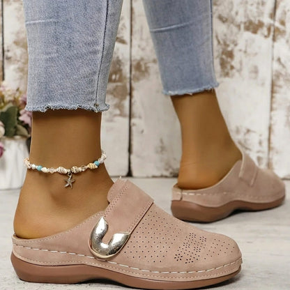 Women's Orthopedic Hook-and-Loop Slip-On Mule Slippers