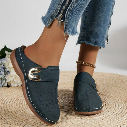 Women's Orthopedic Hook-and-Loop Slip-On Mule Slippers