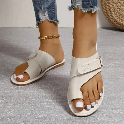 Women's Orthopedic Leather Sandals with Wide Toe Box