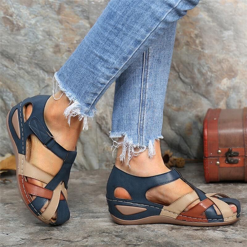 Women's Orthopedic Wedge Sandals with Woven Upper
