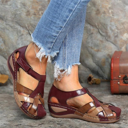 Women's Orthopedic Wedge Sandals with Woven Upper