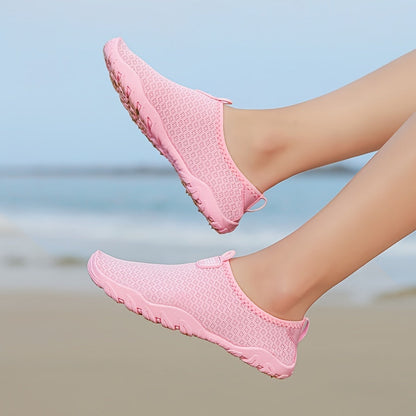 Women's Quick-Drying Breathable Mesh Water Shoes with Non-Slip Rubber Sole for Beach & Swimming