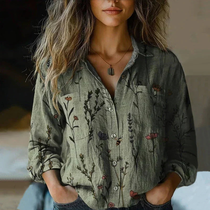 Women's Relaxed Bohemian Print Blouse
