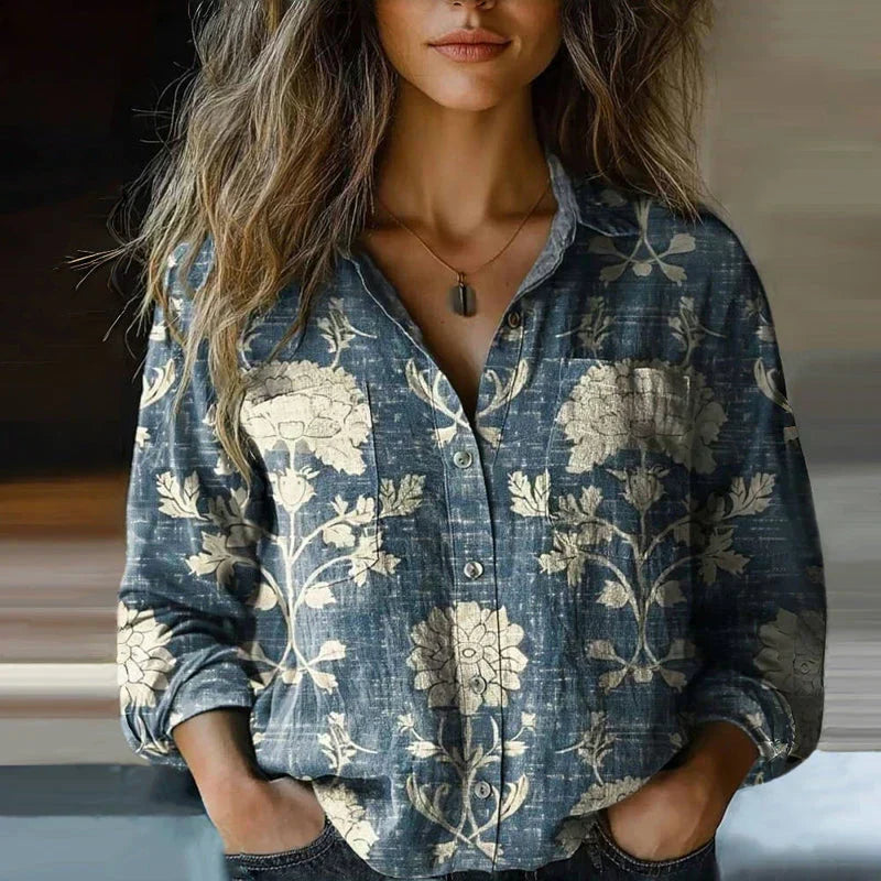 Women's Relaxed Bohemian Print Blouse