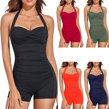 Women's Ruched Figure-Hugging One-Piece Swimsuit