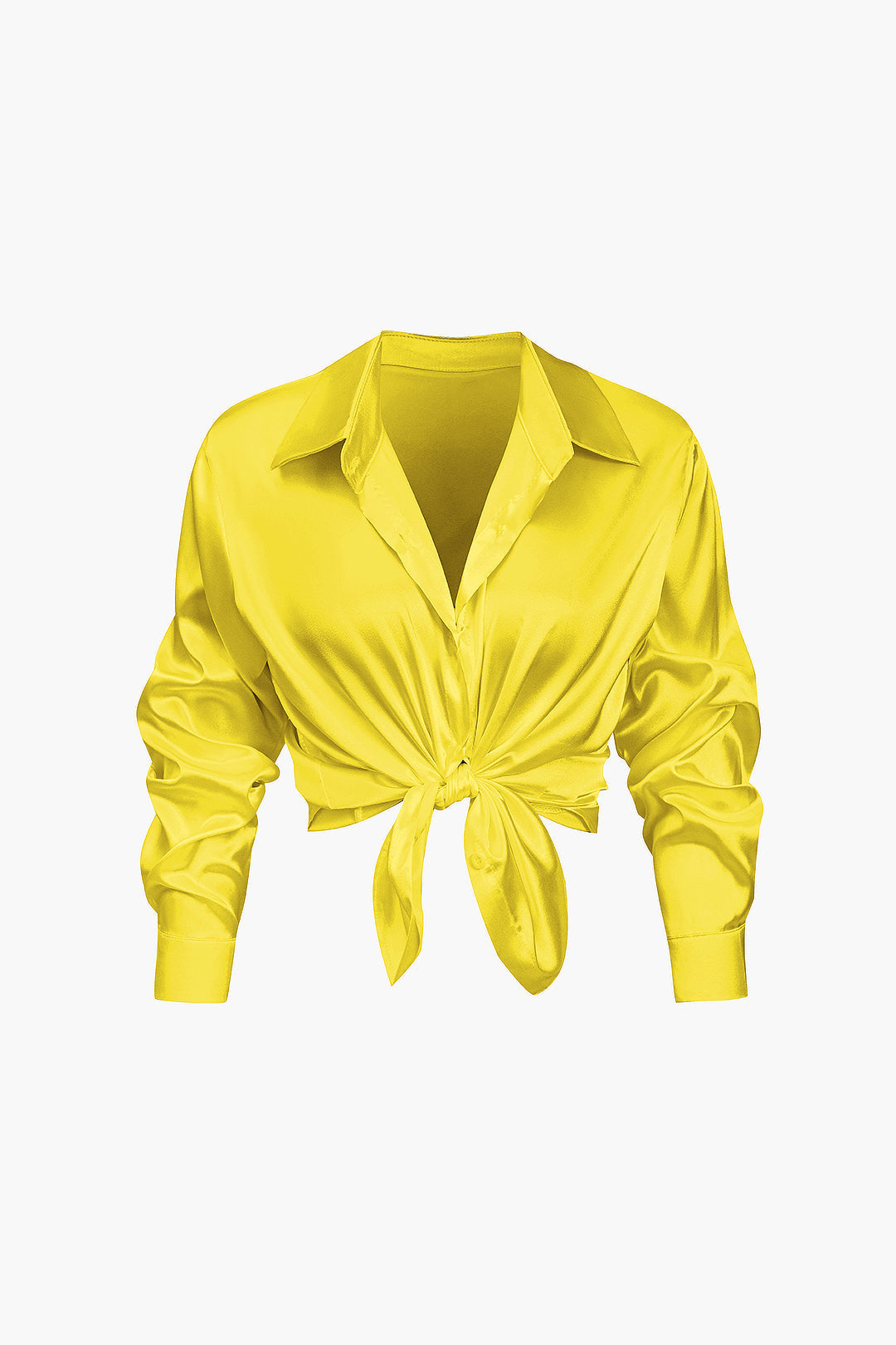 Women's Satin Blouse - Elegant Long-Sleeve Shirt with Loose Fit and Timeless Design