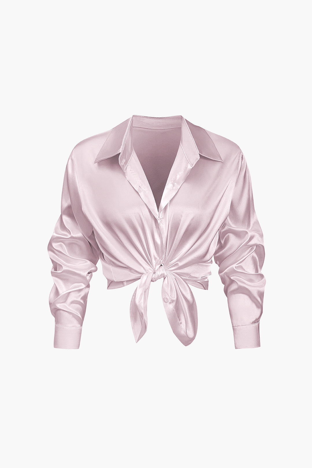 Women's Satin Blouse - Elegant Long-Sleeve Shirt with Loose Fit and Timeless Design