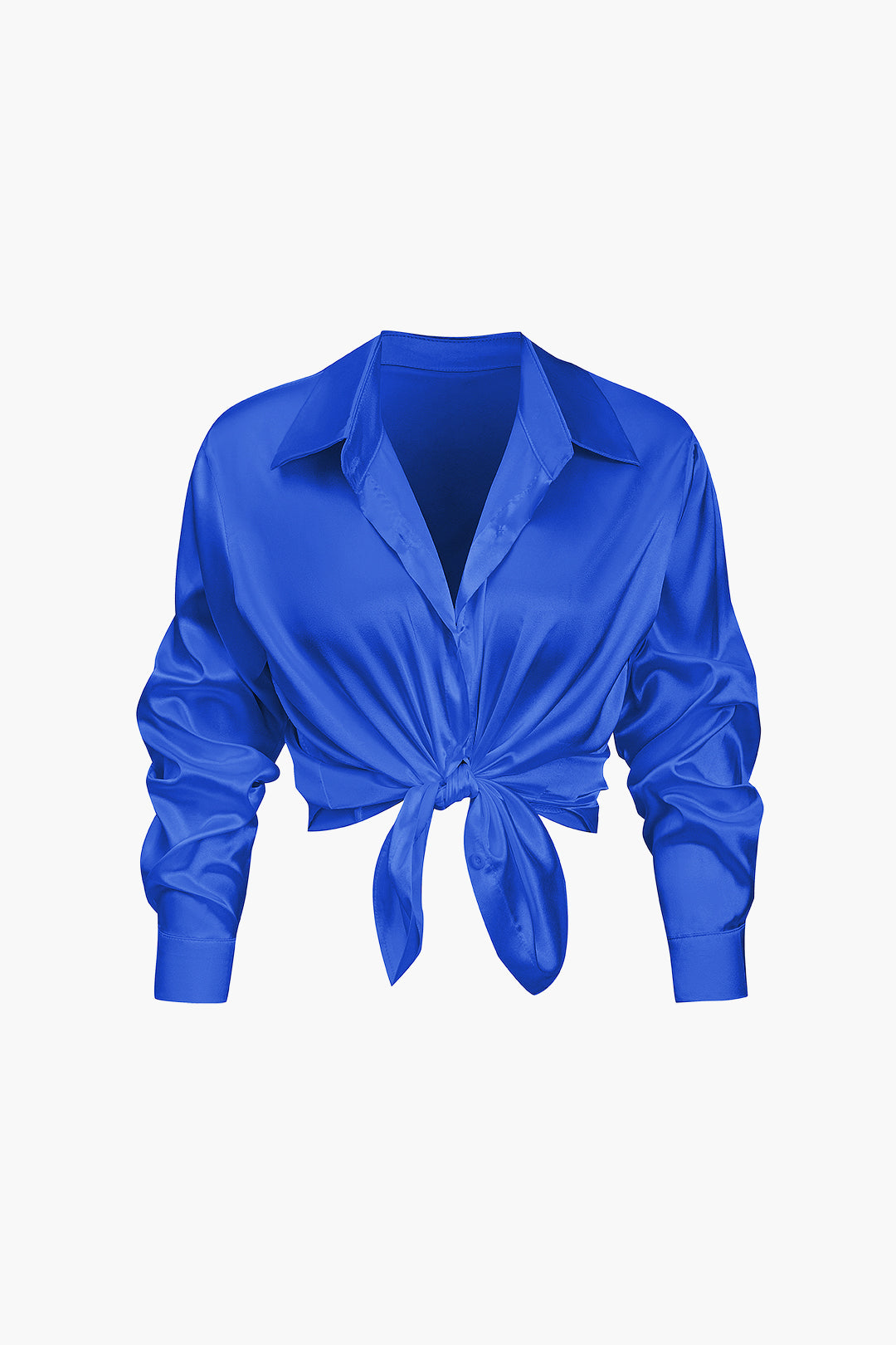 Women's Satin Blouse - Elegant Long-Sleeve Shirt with Loose Fit and Timeless Design