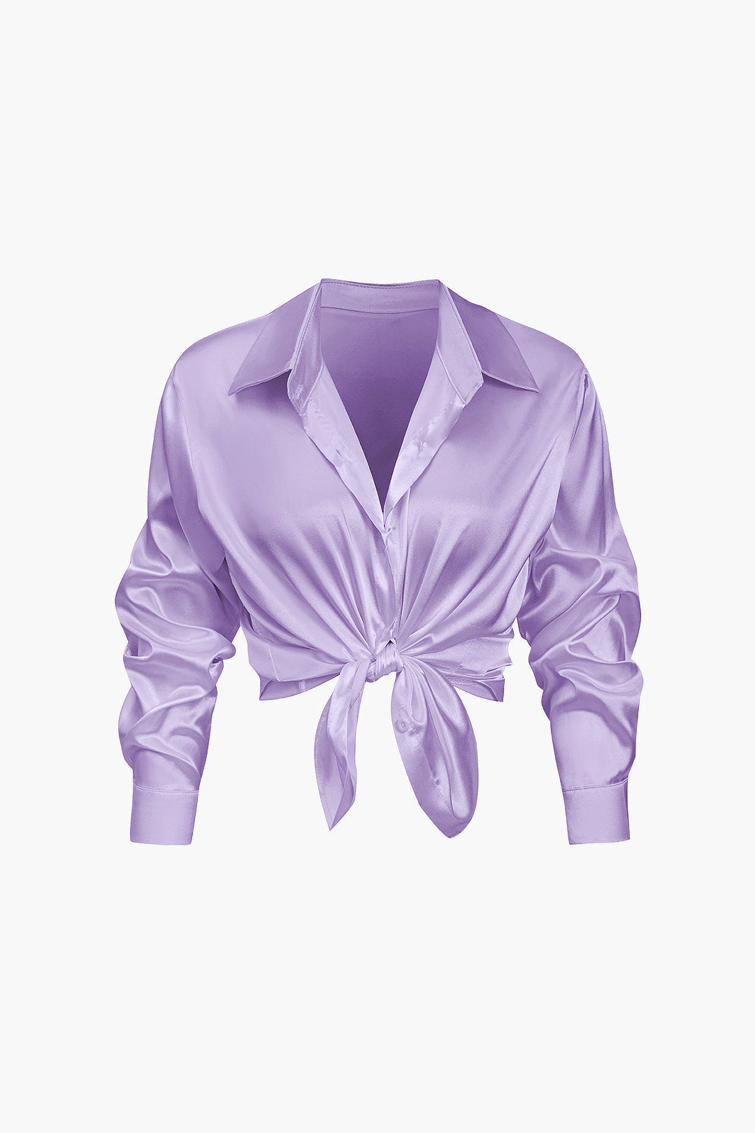 Women's Satin Blouse - Elegant Long-Sleeve Shirt with Loose Fit and Timeless Design