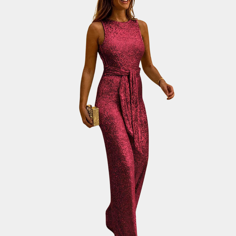 Women's Sequined Jumpsuit with Tailored Fit