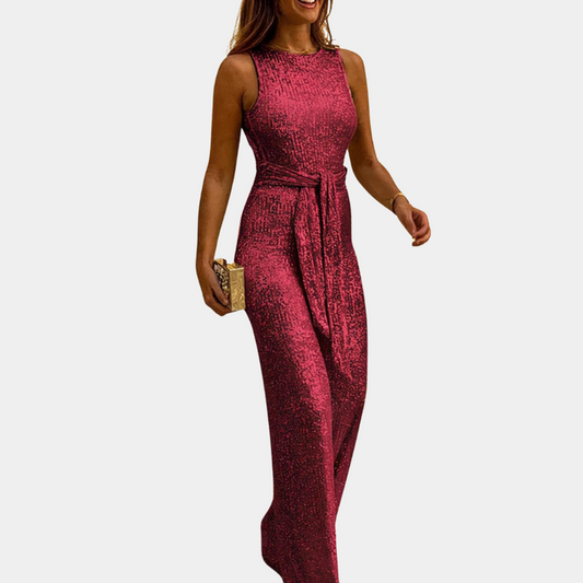 Women's Sequined Jumpsuit with Tailored Fit