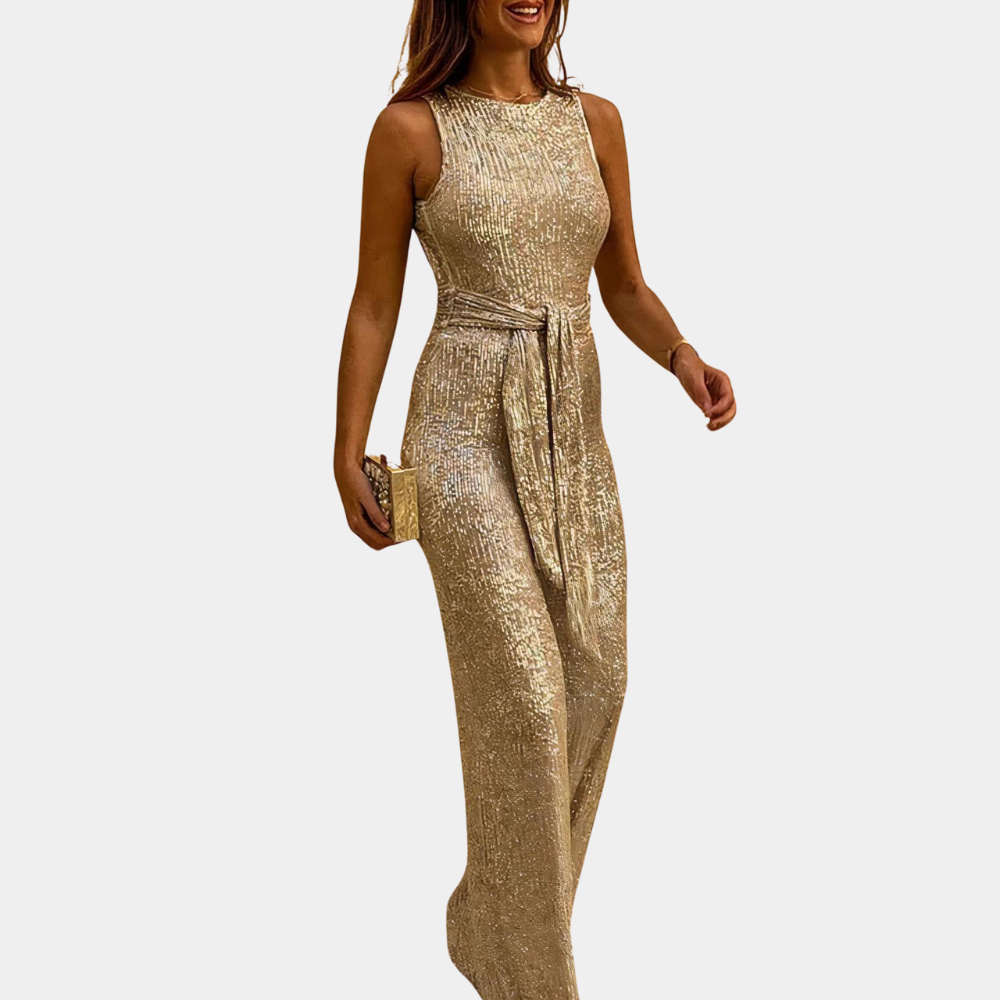 Women's Sequined Jumpsuit with Tailored Fit