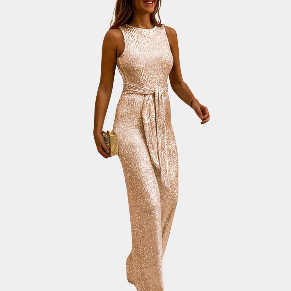 Women's Sequined Jumpsuit with Tailored Fit
