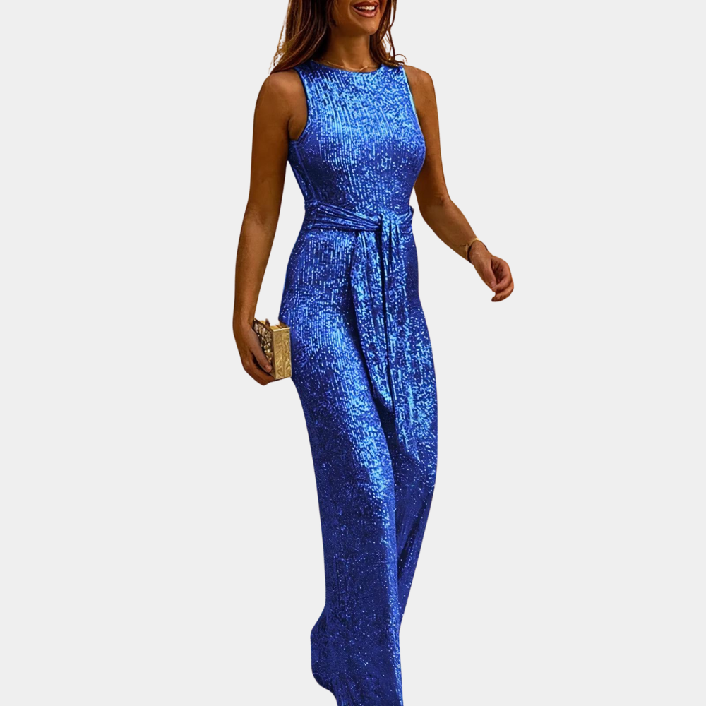 Women's Sequined Jumpsuit with Tailored Fit