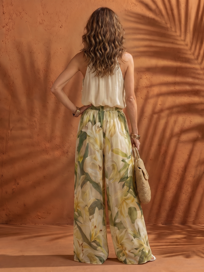 Women's Sleeveless Wide-Leg Set