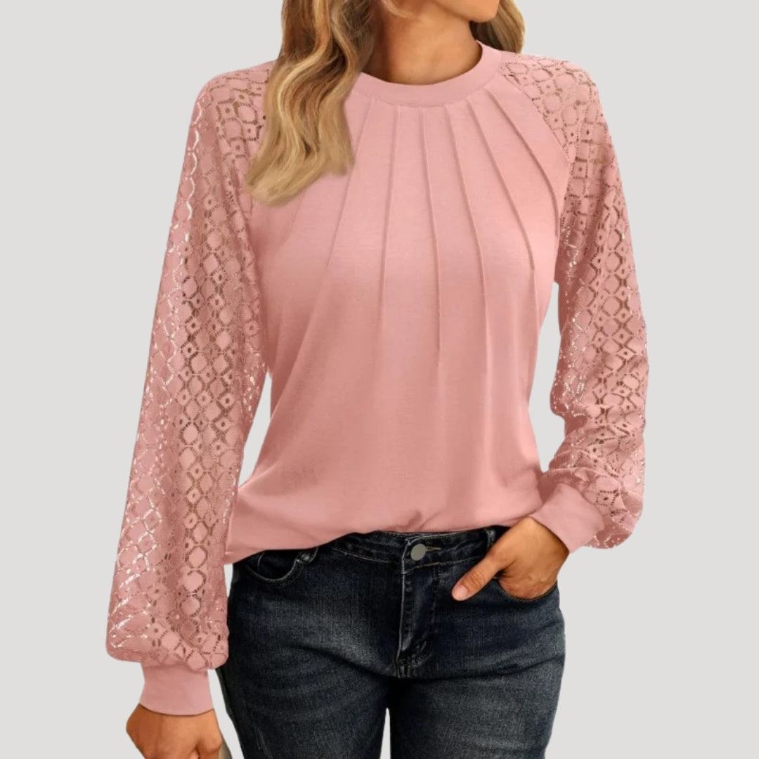 Women's Smart Casual Relaxed Fit Long-Sleeve Top in Soft Fabric