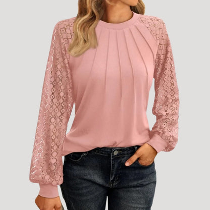 Women's Smart Casual Relaxed Fit Long-Sleeve Top in Soft Fabric
