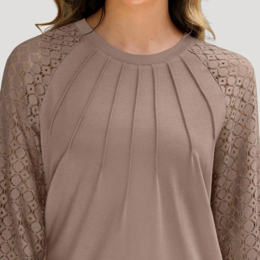 Women's Smart Casual Relaxed Fit Long-Sleeve Top in Soft Fabric