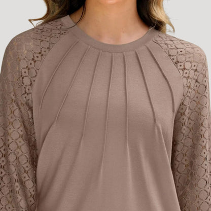 Women's Smart Casual Relaxed Fit Long-Sleeve Top in Soft Fabric