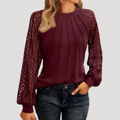 Women's Smart Casual Relaxed Fit Long-Sleeve Top in Soft Fabric