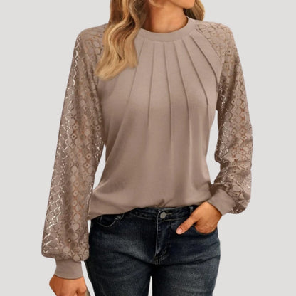 Women's Smart Casual Relaxed Fit Long-Sleeve Top in Soft Fabric