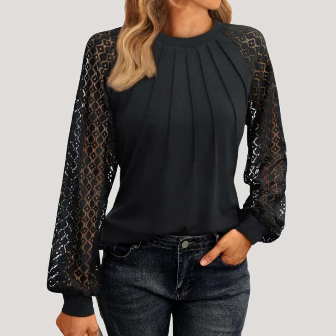 Women's Smart Casual Relaxed Fit Long-Sleeve Top in Soft Fabric