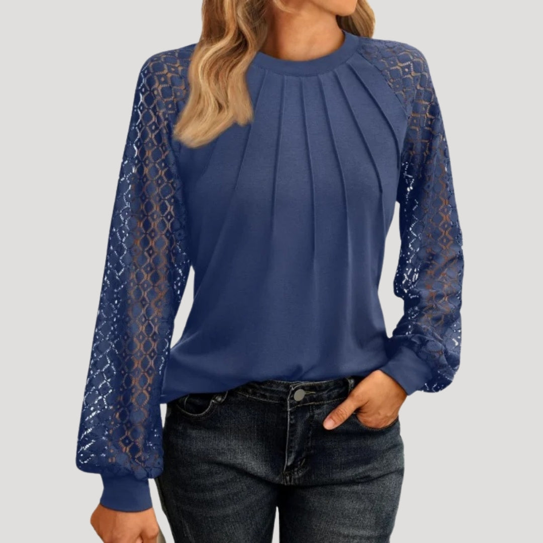 Women's Smart Casual Relaxed Fit Long-Sleeve Top in Soft Fabric