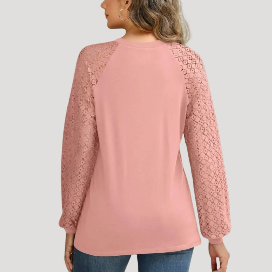 Women's Smart Casual Relaxed Fit Long-Sleeve Top in Soft Fabric