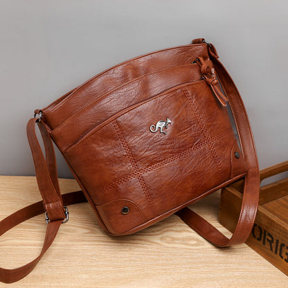 Women's Soft Multi-Compartment Messenger Shoulder Bag