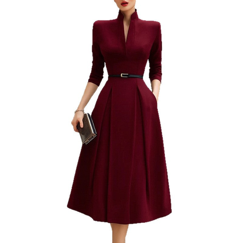 Women's Stylish Fitted Maxi Dress with Pockets