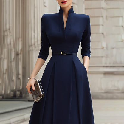 Women's Stylish Fitted Maxi Dress with Pockets