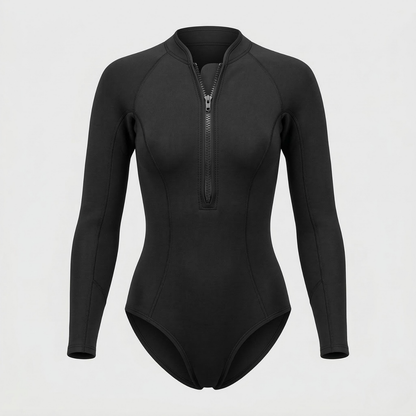 Women's Tropical Print Long Sleeve UV-Protection Surf Suit