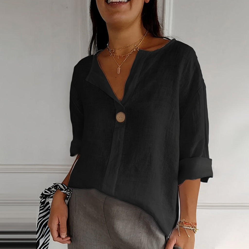 Women’s V-Neck Long-Sleeve Top