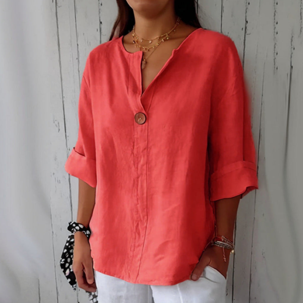 Women’s V-Neck Long-Sleeve Top